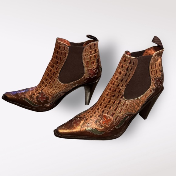 Donald J Pliner ‘Visit’ Women’s Croc Ankle Boots 7.5 - Picture 4 of 4